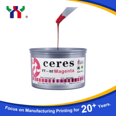 Ceres Yt-02 Eco-Friendly High Gloss Sheet-Fed Offset Printing Ink for Paper/ Good Quality, Soy Bean, Fine Workmanship Product/Nature, Color Magenta
